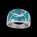 Size 7 -sterling Silver Turquoise Southwestern Arrow Band  Handmade Oval   