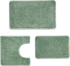 3 Pieces Luxury Bathroom Rug Set With U-shaped Toilet Rug  Non-slip Rubber Bo   