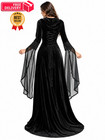 Womens Gothic Witch Dress  Medieval Halloween Costume  black  Medium  Black