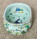 Vtg Chinese Porcelain Foot Bath Planter Chinoiserie-style Hand Painted Floral