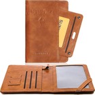 Rfid Slim Leather Travel Passport Wallet Holder Blocking Id Card Case Cover Us