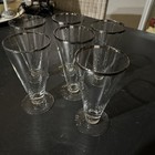 Vintage Pilsner Glasses Silver Rim Set Of 6 Mid Century Barware