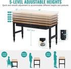 60 Inches Workbench Adjustable Height Work Bench W  2drawers Pegboard Pad 3000lb