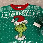 Dr seuss The Grinch Ugly Christmas Sweater Men Size Xl  46-48  Green Long Sleeve