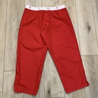 Y2k Vintage Womens Nike Mid Rise Red White Logo Crop Wide Leg Capri Pants 2000s