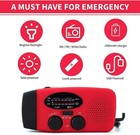 Emergency Radio Crank Solar Hand Weather 1000mah Power Bank Charger Flash Light