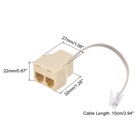 2 X Phone Jack Splitter 6p4c Male To 2 Female Way Socket Adapter Telephone Line