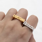 Custom Name Ring Band Jewelry Stainless Steel Personalized Nameplate Gold Silver