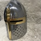 Medieval Templar Brass   Heavy Forged Steel metal Crusader Helmet Stage Replica