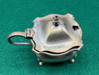 Antique Sterling Silver Mustard Salt Blue Glass Liner 44g Mappin   Webb monogram
