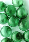 Asian Blown Glass Fishing Floats 2  Lot-10 Green Seal Button Ocean Balls Usa Bz