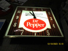 Vintage Dr  Pepper Wall Clock Soda Pop  Antique Retro New Transformer   Bulb