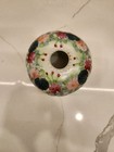 Vintage Hand Painted Pink Florals Gold Victorian Porcelain Lidded Hair Receiver