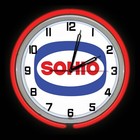18  Sohio Standard Oil Ohio Sign Double Neon Clock 