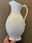 Belleek Galway Weave White Porcelain Pitcher 0 5 Gal Mpn 4094 Ireland