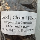 Good Clean Fiber Wool Roving Coopworth Corriedale Shetland Lot  22292 2 Oz