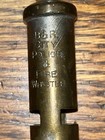 Vintage Brass Plated Tube Police   Fire Whistle   B   R City Police   Fire