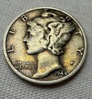 1944-d Mercury Silver Dime  xf   album Toned 
