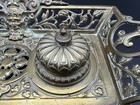 Antique Victorian Baroque Brass Double Ink Well - Regency Decor Desk Top