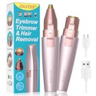 Eyebrow Facial Hair Remover - 2 In 1 Rechargeable Eyebrow Trimmer And Facial