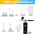 Cordless Airbrush Kit With Compressor  48psi Rechargeable Handheld Black 