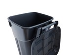 Hyper Tough 32 Gallon Wheeled Heavy Duty Plastic Garbage Can  Attached Lid  Blac