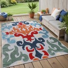 Aldaine Damask Vintage Area Rugs Carpet Weather-resistant Indoor Outdoor Rug
