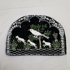 Antique Beadwork Needlepoint Tea Cosy Black Animals Birds Beaded Teapot Vintage