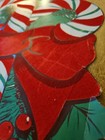 Christmas Die Cut Candy Cane Bouquet Flocked Red Velvet Cardboard 13  Vintage