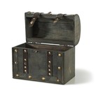 Wellington Wooden Treasure Chest Trunk With Handle  10 2  X 5 9  X 9   Antiqu   