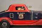 Vintage 1930 s G-man Pursuit Wind Up Toy Car By Louis Marx   Co  Very Old