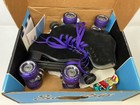 Sure Grip Boardwalk Roller Skates  Black Suede  Purple Laces And Wheels Size 6