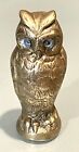 Vintage Antique Brass Bronze Owl Desk Decor Figurine Statue Paperweight 5   h