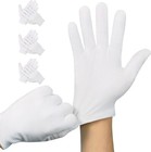3 Pairs White Cotton Gloves     Overnight Moisturizing Gloves For Dry Hands  Eczem