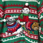 Jolly Sweaters Mens L Red Green Ugly Christmas Cat Crew Neck Winter Party