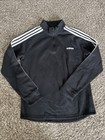 Womens Adidas Signature Partial 1 4 Zip Black Pullover Track Jacket Size Medium