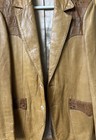 Vtg  Scully Leatherwear 2-tone Western Blazer Ostrich Embossed Panels Size 40