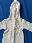 Vintage Baby Crest Acrylic Knit Coverall Made In Japan Unisex White Hooded Euc