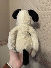 Jellycat London Medium Bashful Puppy Dog 15    Stuffed Plush Animal White Black
