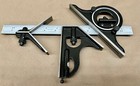 Starrett C434-12-4r 12  Combination Square Set Satin Chrome With Walnut Case