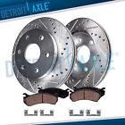 Front Drilled Rotors   Brake Pads For Chevy Silverado Gmc Sierra 1500 Cadillac