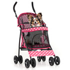Foldable Pet Stroller W skylight storage Basket Cat Cage Travel Carrier 4 Wheels