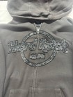 Hard Rock Cafe Full-zip Hoodie With Embroidered Logo On Chest And Sleeve Boston