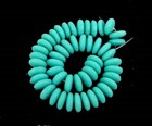 50 Czech Glass Rondelle Beads - Matte - Blue Turquoise 6x2mm