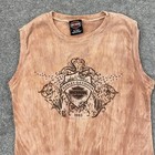 Harley-davidson Shirt Womens Medium Clay Orange Tank Top Rhinestone Y2k Girlie