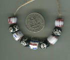 African Trade Beads Vintage Antique Venetian Old Glass Beads Chevron Fancy Mix
