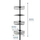 Mainstays 4 Tier Steel Tension Pole Shower Caddy With 3 Baskets   Soap Tray Shel