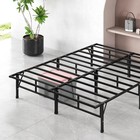14 Inch Metal Bed Frame  No Box Spring Needed  Sturdy Steel Slat Support  Queen