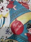 Vintage 50s Christmas Card Die Cut Embossed Glitter No Envelope Retro Lot