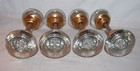 Antique Deco Set 4 Pair Crystal And Brass Door Knobs